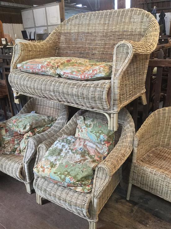 Six-piece suite of wicker conservatory furniture(-)